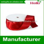 1 inch hot red China wholesale high quality single faced box packaging decorative polyester satin ribbon for wedding