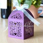 2013 hot sale! laser cut gift box purple&quot;love vines&quot; favor boxes