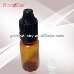 10ml PET e-liquid brown bottle with long dripper childpro cap