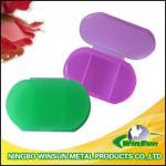 en-friendly non- toxic plastic pillbox with 3 case in oval shape