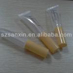 10g clear plastic soft lip gloss tube with sticker SXL-R01