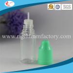 10ml e cigarette liquid plastic bottle with childproof cap and needle dripper( ISO 8317 certificate) RT-PET-C