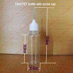 10ml PET nicotinic liquid for e cigarette bottle with Needle caps 10ml