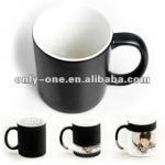 11oz Black Coated Mug with White Sublimation Printing Area LY-WM03