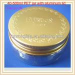 120ml PET plastic jar with anodized aluminum lid PET-009