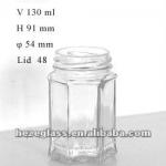 130ml hexagonal glass jar 130ml XG130