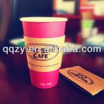 16oz cafe paper cup with sleeve 16oz