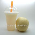 16oz PP disposable plastic cup with lid and straw furit juice cups