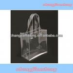 2013 stand transparent pvc shopping bag with handle pb13062519