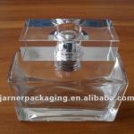 2014 classic wholesale 50ml rectangle shaped clear perfume glass bottle with clear Plastic cap JN-304