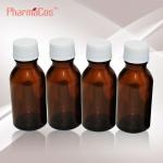 25ml amber glass bottle for cough syrup with white screw cap PC13-2446