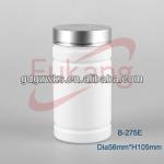 275cc Wide Mouth Plastic Jars for Tablet with Silver Lid, hdpe White Pill Bottle B-275E wide mouth plastic jars