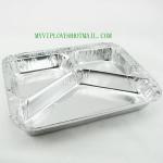 3-compartment Take away Aluminium Foil Food Containers meal trays, strong and sparkling , with lids FQ2218035