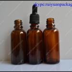 30ml boston round amber glass bottle with dropper 30ml