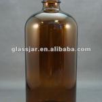 32oz/1000ml Brown glass bottle boston round bottle HGB-01-2