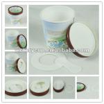 4oz ice cream cup with paper lid and plastic spoon 125ml