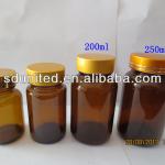 50ml,100ml,200ml,250ml wide mouth amber glass bottles with lid many models