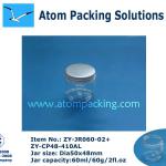 60ml round pet jar with aluminum lid ZY-JR060-02