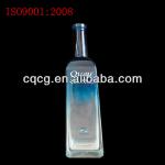 750ml Blue painted vodka glass bottle