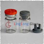 Antibiotic injection glass bottle with butyl rubber and flip top cap 2102-A002