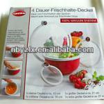 As seen on TV 4 Permanently keep fresh lid/reusable vacuum seal lids/4 dauer frischhaltedeckel LX-20918-26