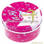 beatiful appearance decorative package size120*60mm round tin box TL-026