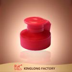 Beautiful red plastic push pull bottle flip top cap lid K-C03E