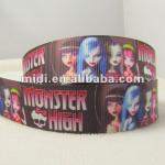 Best seller 100% polyester Monster High cartoon printed grosgrain ribbon Midi