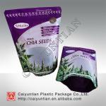 Black chia seeds stand up zipper bag with bottom gusset/customized design draft food packaging bag stand up zipper bag