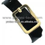 Black Genuine Leather Lugguge Strap with buckle brass plated steel 2420-1041