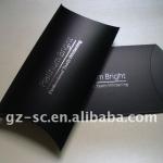 Black Matte Pillow Box With Silver Foil Logo SCPB-bz001 SCPB-bz001