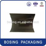 Black printed glossy paper pillow box black paper pillow box