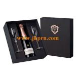 bottle and glasses packing black paper wine box JHWX151