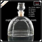 Brandy Crystal Clear Glass Bottles Fan-shaped 700ml Supplier DYR-198DY