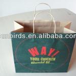 Brown kraft paper bag with paper rope handles