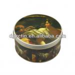 CH round beautiful printing tin can food ,metal containers CC-097