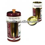 Chocolate Tin box with clear pvc Window /round tin can BDD-0008