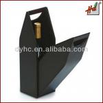 Classic black cardboard wine gift box with carry handle HCCW1020 HCCW1020