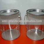 Clear PET Buckets with handle Tin-101.60x155mm