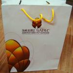 color hand paper bag with UV and embossing jj-std2300