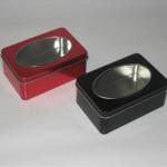 cookie tin box with pvc window/square tin box/metal tin box S-1