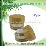 cosmetic packaging eco-friendly acrylic cream jar with bamboo cap BCF021B