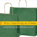 craft paper bag with full green color customized design jj-std3245