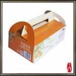 Custom printed cardboard paper cake box take away packing box with handle B0113