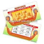 Customized Lottery Scratch Card (6th-year Gold Supplier) HB-LSC-001