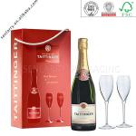 Decorative Paper wine bottle box with Magnetic closure wine package