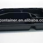 disposable plastic black compartments lunch box STI-306