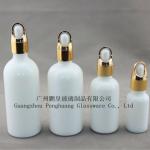 Dropper white round essential oil bottle, aluminum dropper/ plastic cap/ press pump/spray BL1