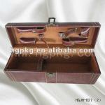 Elegant classic high quality pu leather wine box with one bottle Hg017