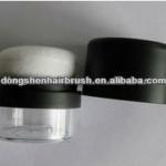 empty kosmetik mineral powder jar, black matte makeup puff jar,plastic factories in turkey powder container jar DS-JAR